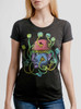 Crazy Brains - Multicolor on Heather Black Triblend Junior Womens T-Shirt