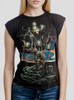 Mourning - Multicolor on Black Women's Rolled Cuff T-Shirt