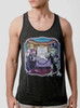 Mouse and Frog - Multicolor on Heather Black Triblend Mens Tank Top