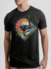 Blue Bird - Multicolor on Heather Black Triblend Mens T Shirt