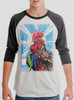 Early Bird - Multicolor on Heather White and Black Triblend Raglan