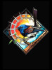 Blue Bird - Multicolor on Heather Black Triblend Womens Dolman T Shirt