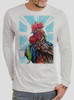 Early Bird - Multicolor on Heather White Men's Long Sleeve