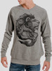 Lion - Black on Heather Grey Triblend Men's Sweatshirt