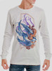 Firebird - Multicolor on Heather White Men's Long Sleeve