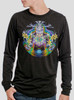 Seeds of Life - Multicolor on Heather Black Triblend Men's Long Sleeve