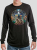 Trinity - Multicolor on Heather Black Triblend Men's Long Sleeve