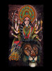 Durga - Multicolor on Heather Black and Grey Triblend Raglan