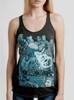 Invasion - Multicolor on Heather Black Triblend Womens Racerback Tank Top