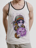 Crystal Ball - Multicolor on White with Black Mens Tank Top
