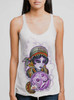 Crystal Ball - Multicolor on White Triblend Womens Racerback Tank Top