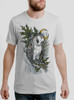 Barn Owl - Multicolor on Heather White Triblend Mens T Shirt