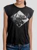 Moose - White on Black Women's Rolled Cuff T-Shirt