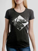 Moose - White on Heather Black Triblend Junior Womens T-Shirt