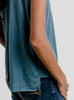 Koi Swirl - Multicolor on Heather Deep Teal Women's Rolled Cuff T-Shirt