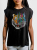 Melting Tiger - Multicolor on Black Women's Rolled Cuff T-Shirt