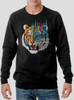 Melting Tiger - Multicolor on Black Men's Sweatshirt