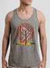 Tree Harp - Multicolor on Heather Grey Triblend Mens Tank Top