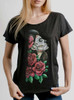 Lady of the Dead - Multicolor on Heather Black Triblend Womens Dolman T Shirt