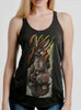 Rabbit - Multicolor on Heather Black Triblend Womens Racerback Tank Top