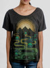 Pyramids - Multicolor on Heather Black Triblend Womens Dolman T Shirt