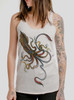 Squid - Multicolor on White Triblend Womens Racerback Tank Top