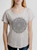 Mandala - Multicolor on Heather White Triblend Womens Dolman T Shirt