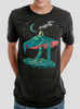 Mushroom Mountain - Multicolor on Heather Black Triblend Mens T Shirt