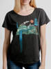 Story Book - Multicolor on Heather Black Triblend Womens Dolman T Shirt