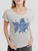 Blue Fish - Blue on Heather White Triblend Womens Dolman T Shirt