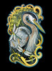 Blue Heron - Multicolor on Heather Black Triblend Mens Tank Top