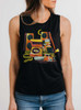 Death Metal - Multicolor on Black Womens Muscle Tank