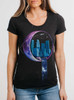 Stardust City - Multicolor on Heather Black Triblend Junior Womens T-Shirt
