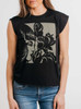 Dark Rose - Tan on Black Women's Rolled Cuff T-Shirt
