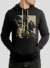 Dark Rose - Tan on Black Men's Pullover Hoodie