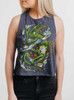 Chameleon - Multicolor on Navy Womens Cropped Racerback Tank