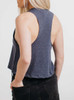 Chameleon - Multicolor on Navy Womens Cropped Racerback Tank