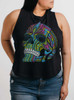 Cranium - Multicolor on Black Womens Cropped Racerback Tank