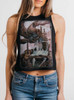 Dead Balladeer - Multicolor on Black Womens Cropped Racerback Tank