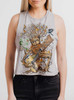 Forest Jam - Multicolor on Grey Womens Cropped Racerback Tank