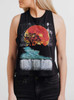 Sunset Waterfall - Multicolor on Black Womens Cropped Racerback Tank