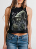 Wizard - Multicolor on Black Womens Cropped Racerback Tank