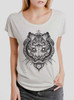 Big Cat - Multicolor on Heather White Triblend Women's Dolman T Shirt