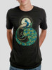 Peafowl - Multicolor on Heather Black Triblend Mens T Shirt