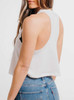 Lola Luck - Multicolor on White Womens Cropped Racerback Tank