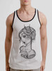 Lola Luck - Multicolor on White with Black Mens Tank Top