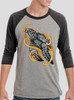 Sea Turtle - Multicolor on Heather Grey and Black Triblend Raglan