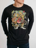 One Man Band - Multicolor on Heather Black Triblend Men's Long Sleeve