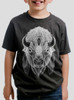 White Buffalo - Multicolor on Heather Black Triblend Youth T-Shirt