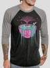 Overflow - Multicolor on Heather Black and Grey Triblend Raglan